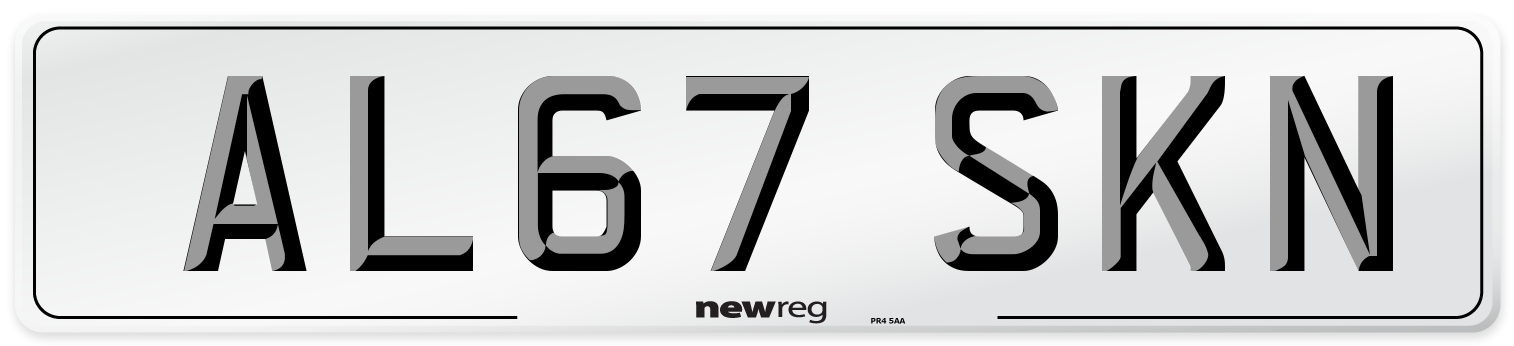 AL67 SKN Number Plate from New Reg